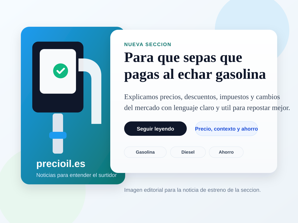 Surtidor de gasolina con el logo de Precioil